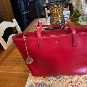 DKNY Cherry Red Handbag with Charm